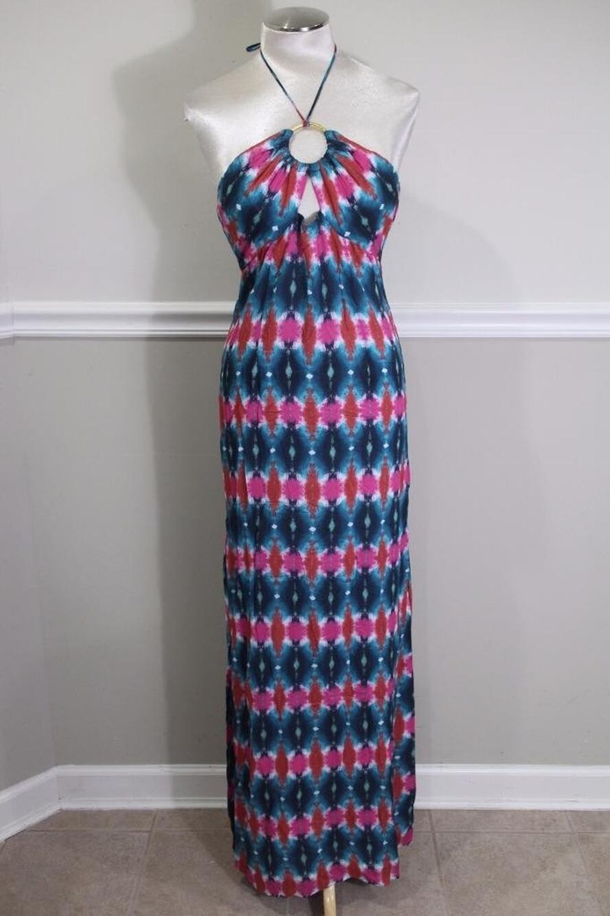 Milly Women's Multi Color Maxi Halter Dress SIZE (dr100